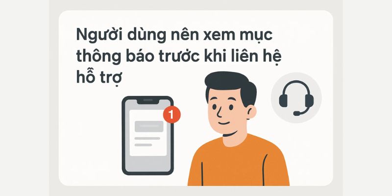 Người dùng nên xem mục thông báo trước khi liên hệ hỗ trợ. Người dùng nên xem mục thông báo trước khi liên hệ hỗ trợ.